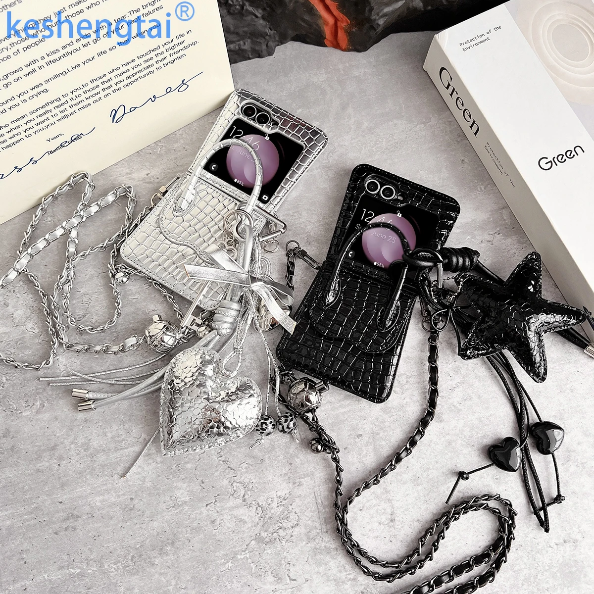 

Сумка из искусственной кожи с крокодиловым узором, чехол для телефона, подходит для Samsung Galaxy Z Flip 7 7FE 6 5 4 3 5G