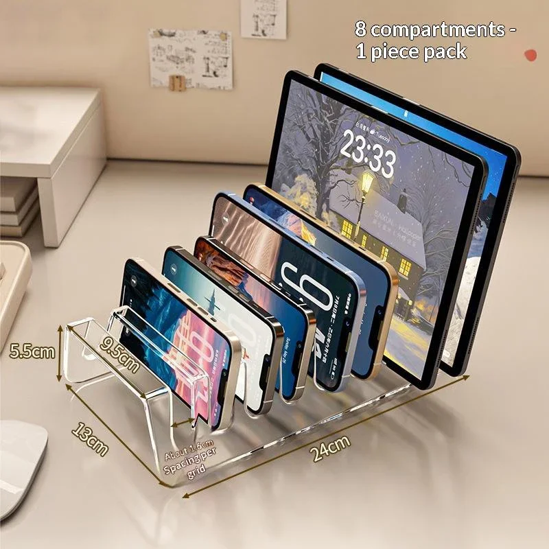 Elektronische Aufbewahrungsbox für Tablets und mehrere Geräte, Desktop-Telefon-Ladeständer, aus Acryl, einfache Organisation. – Detail 2