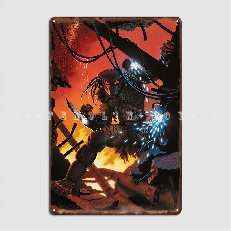 Yautja металлический знак паб настенный Забавный Декор оловянный знак плакат