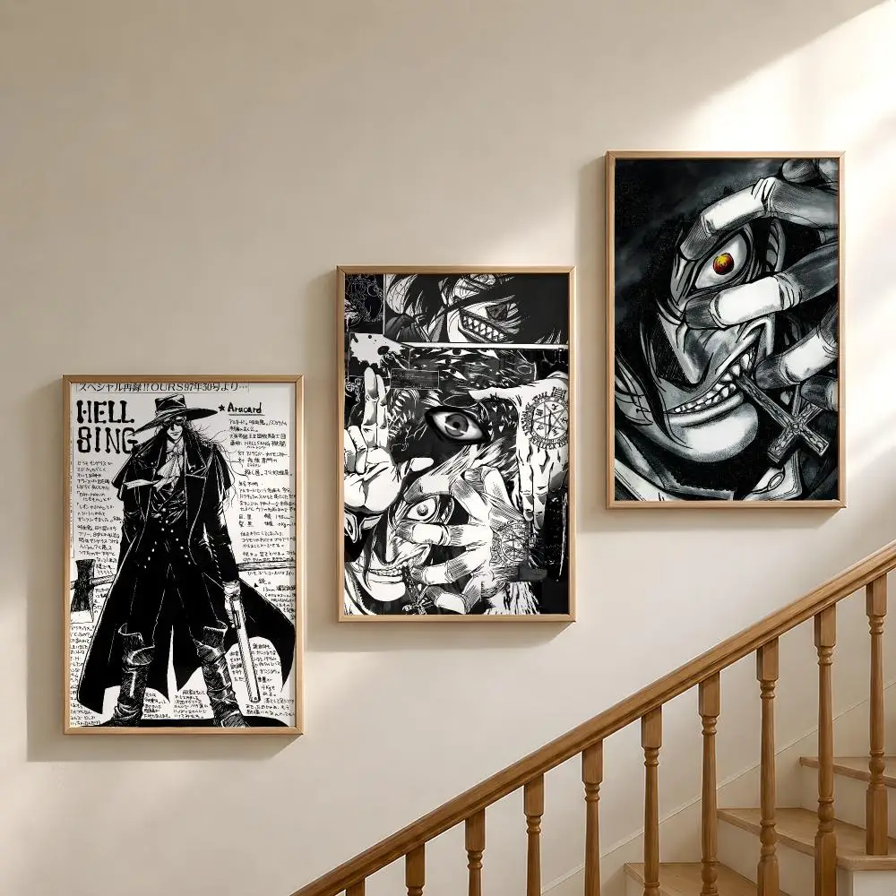 Anime Hellsing Ultimate Alucard Poster Waterproof HD Modern Peel And Stick Wall Decor Bedroom Living Room Dorm Office