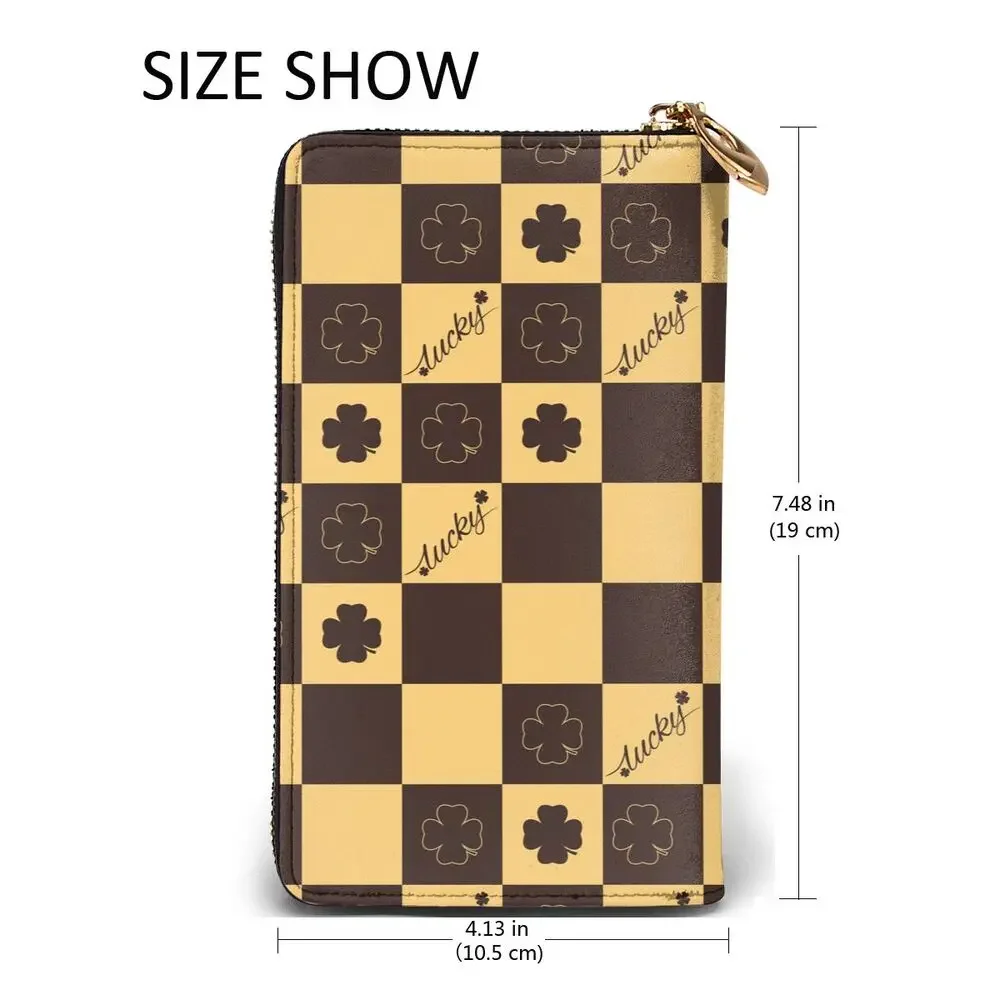 Personalizado personalizar couro longo mão impressão avançada simulação couro e zíper de metal de alta qualidade longwallet