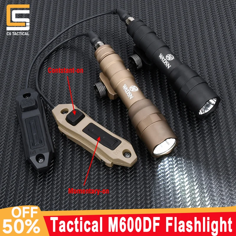 WADSN 1400lumens Tactical M600DF Flashlight Hight Lumens White LED Light Hunting Weapon Scout Accessory Fit 20mm Picatinny Rail