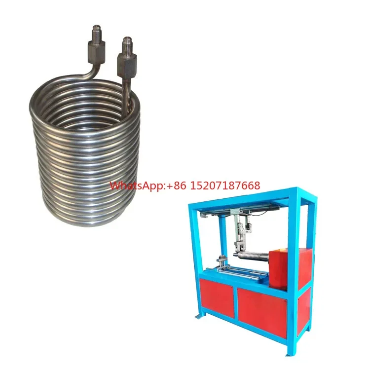 Automatic Spiral Round Heat Exchanger Copper Pipe Coiling Machine For Condenser And Evaporator