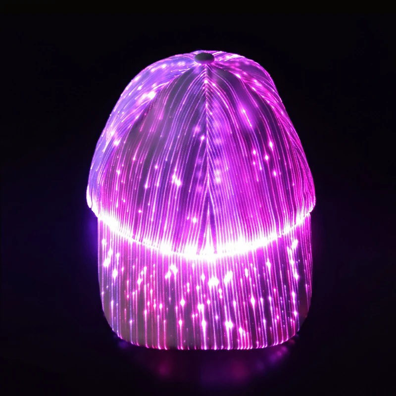 LED Cap Fiber Optic Baseball Hat Luminous 7 Colors LED Light Flash Glow Hat for Men and Women Party Supplies