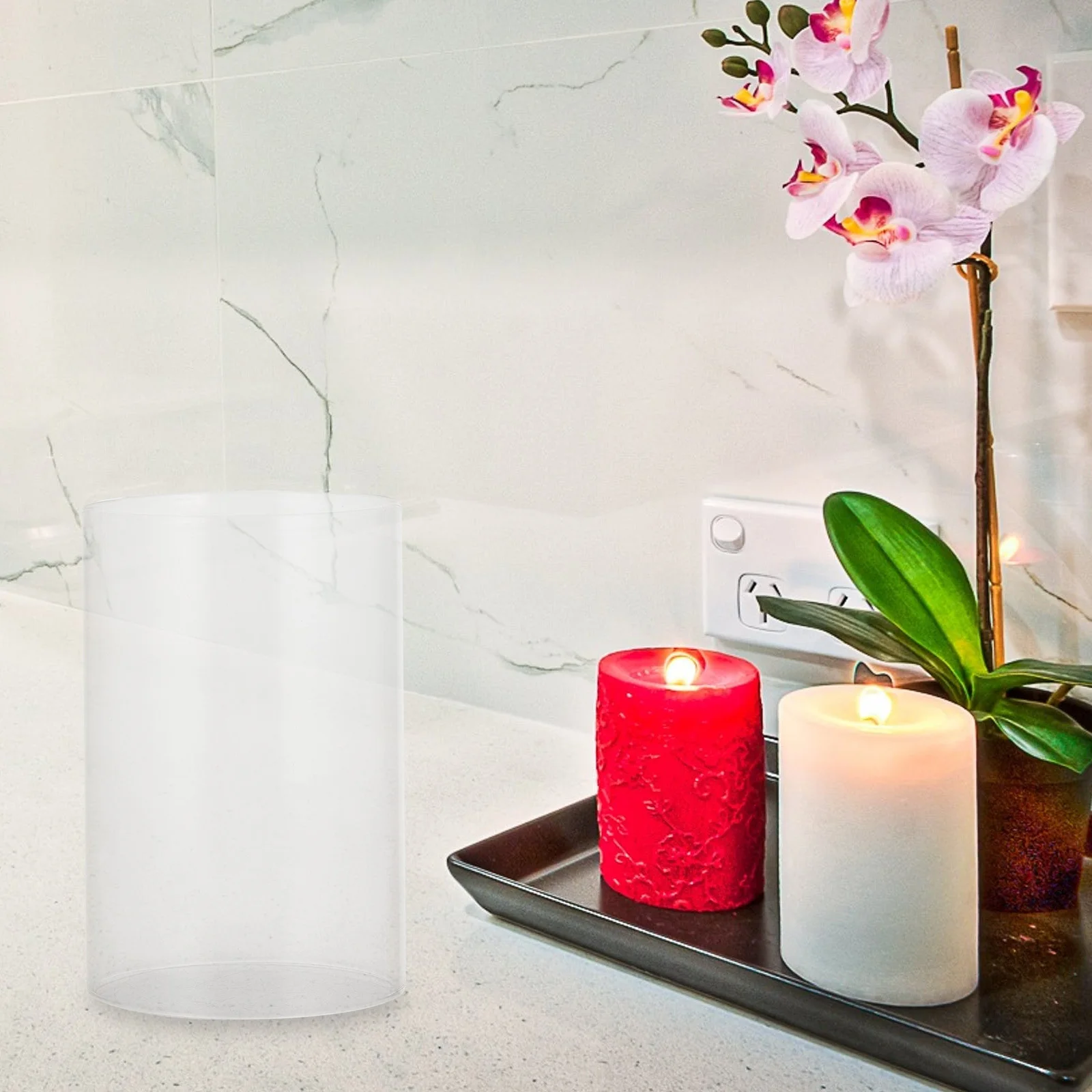 

1Pcs LED Electronic Glass Cover Aroma Cup Transparent Glass Shade Decor Accessory Aroma Cup