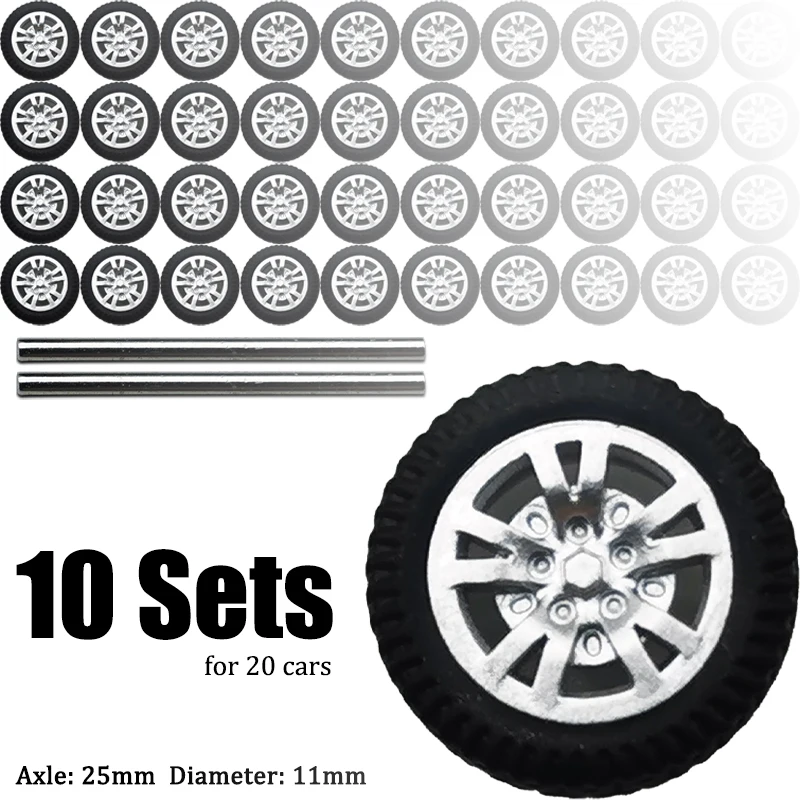 

1/64 Ten Sets Of Wheels For Ten Model Cars with Rubber Tire Basic Modified Parts Racing Vehicle Toys Tomica MiniGT