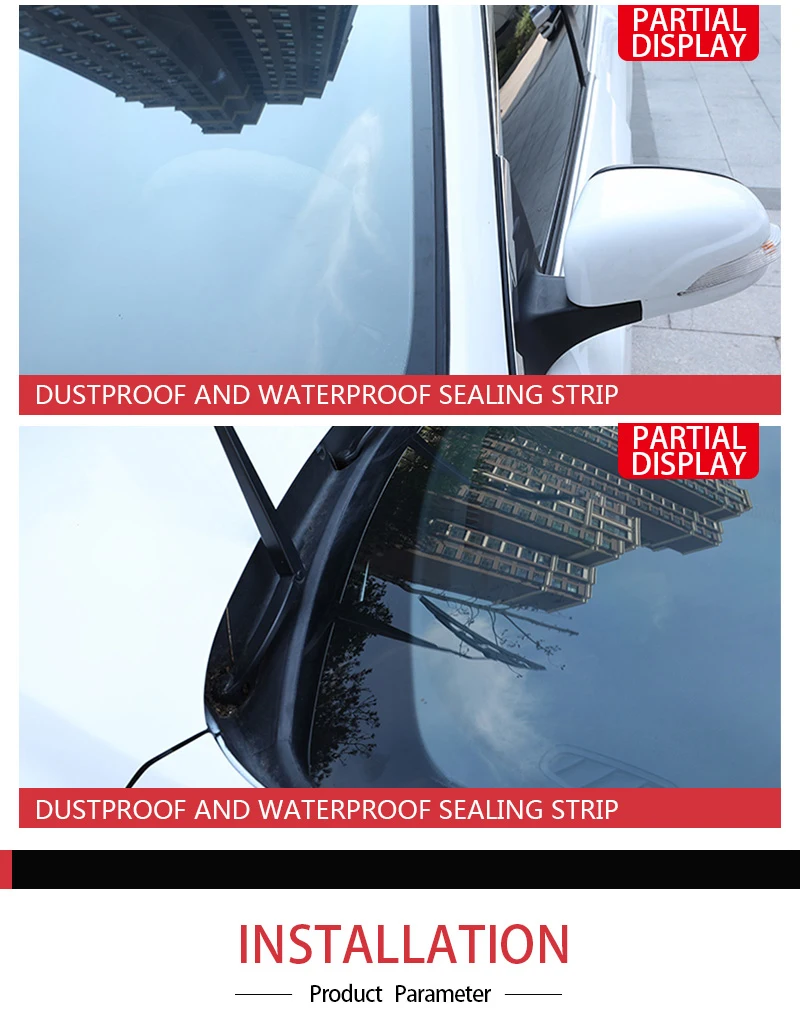 Auto T-förmiger Gummidichtungsstreifen 2M/4M Dach- & Windschutzscheiben-Kantendichtungsstreifen zur Reduzierung von Windgeräuschen Auto-Zubehör – Detail 7