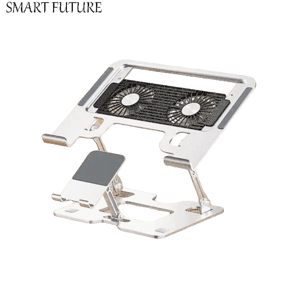 support-pour-ordinateur-portable-2-en-1-support-pour-telephone-en-acier-au-carbone-ergonomique-support-de-refroidissement-pour-ordinateur-portable-pliable-relevable-pour-le-travail-au-bureau