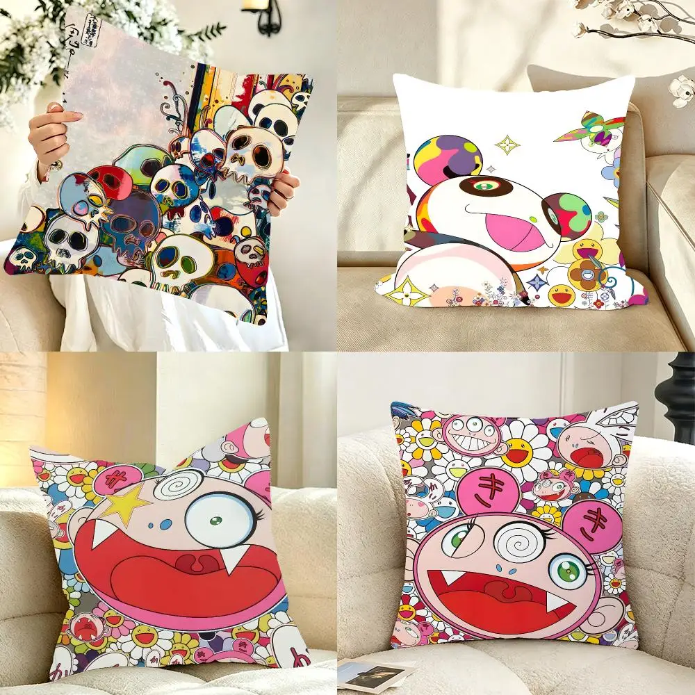 Artist Art Takashi Murakami Cushion Cover Bedroom bed reading backrest cushion Festive plush holiday Soft plush throw