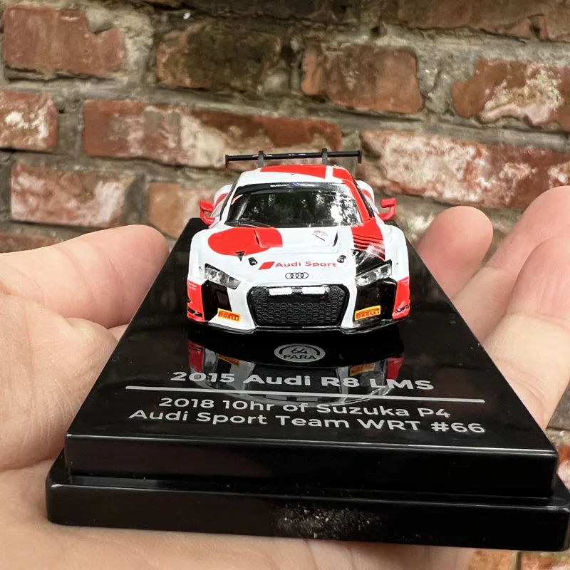 1:64 Original Model By Paragon,2015 AUDI R8 LMS 2018 10hr of Suzuka P4 Audi Sport Team WRT #66,Alloy Car Model for Display,Gift