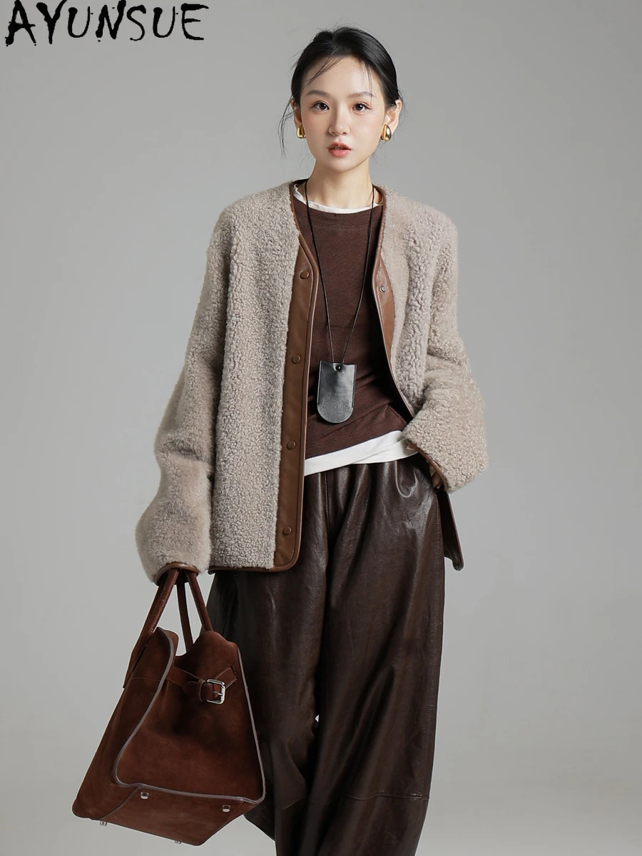 

AYUNSUE натуральная дубленка, женская куртка из натуральной кожи, зимние куртки, 2022, роскошная одежда, женская мода Шуба Женская