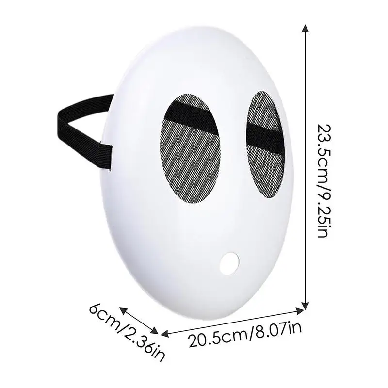 Shy Guy Cosplay Scary Mask White Face Cover Terror Halloween Party Costume Props Headgear Accessories For Horror Role-Playing