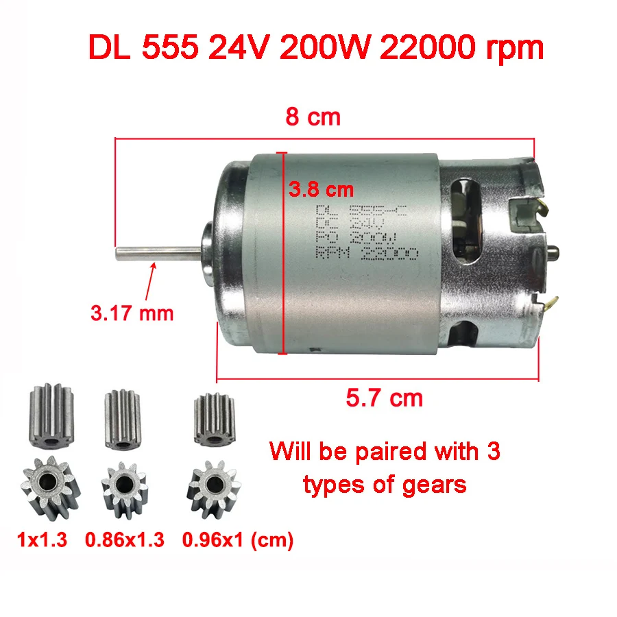 Xe Ô Tô Điện DC, Kid Xe Của Động Cơ Tốc Độ Cao, DL 550 Cao Cấp-Công Suất Động Cơ 570 35000 Động Cơ Rpm