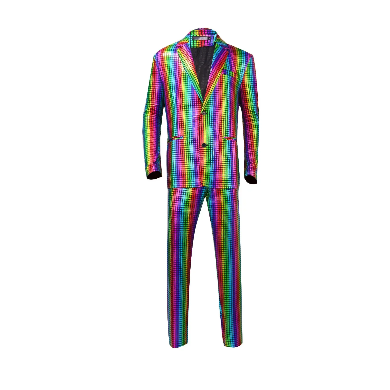 

80s And 90s Amazon Sourced Men's Sequined And Gold-embossed Disco Costume For Cosplay Party Stage Or Nightclub Suit