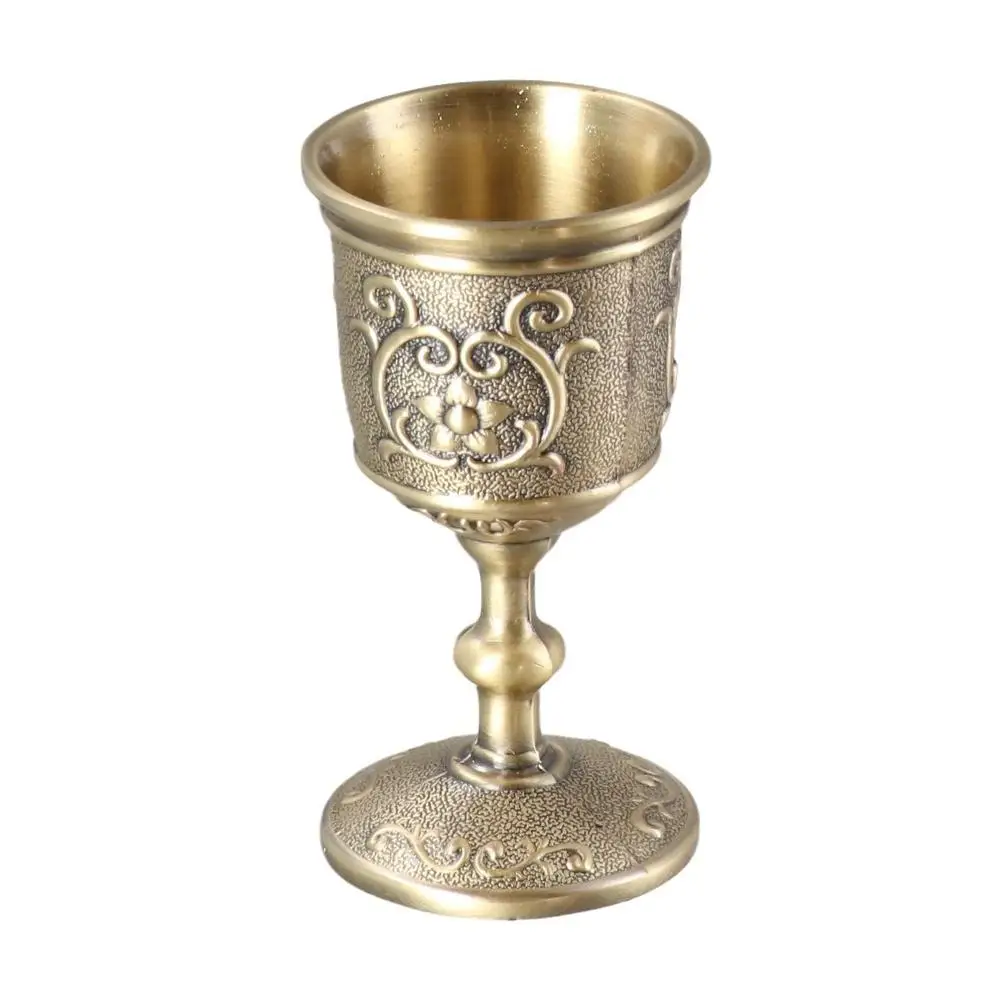 

Retro Water Cups Wine Cup Wine Divider Zinc Alloy Goblet Anti-fall Flower Pattern Tea Cup Whiskey