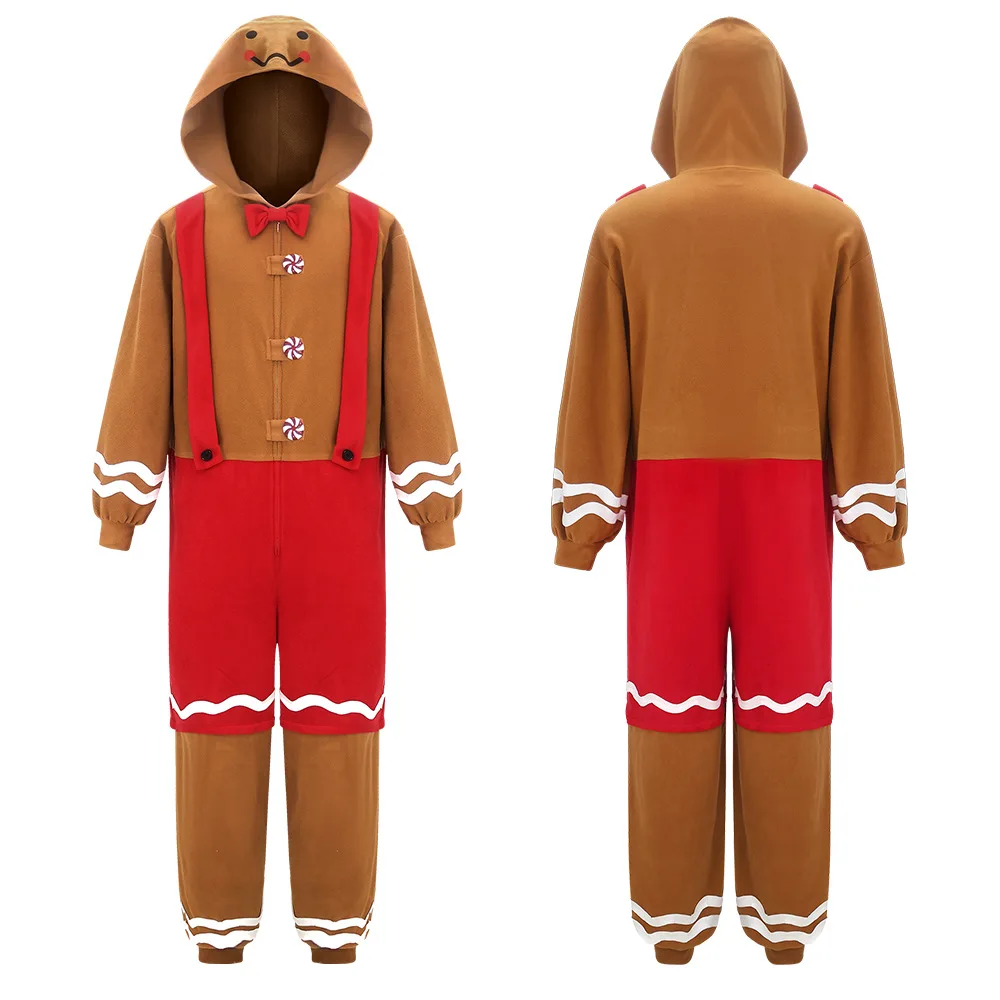 

Halloween Costume Pajamas Jumpsuit Adult Gingerbread Cosplay Christmas Costume Cosplay