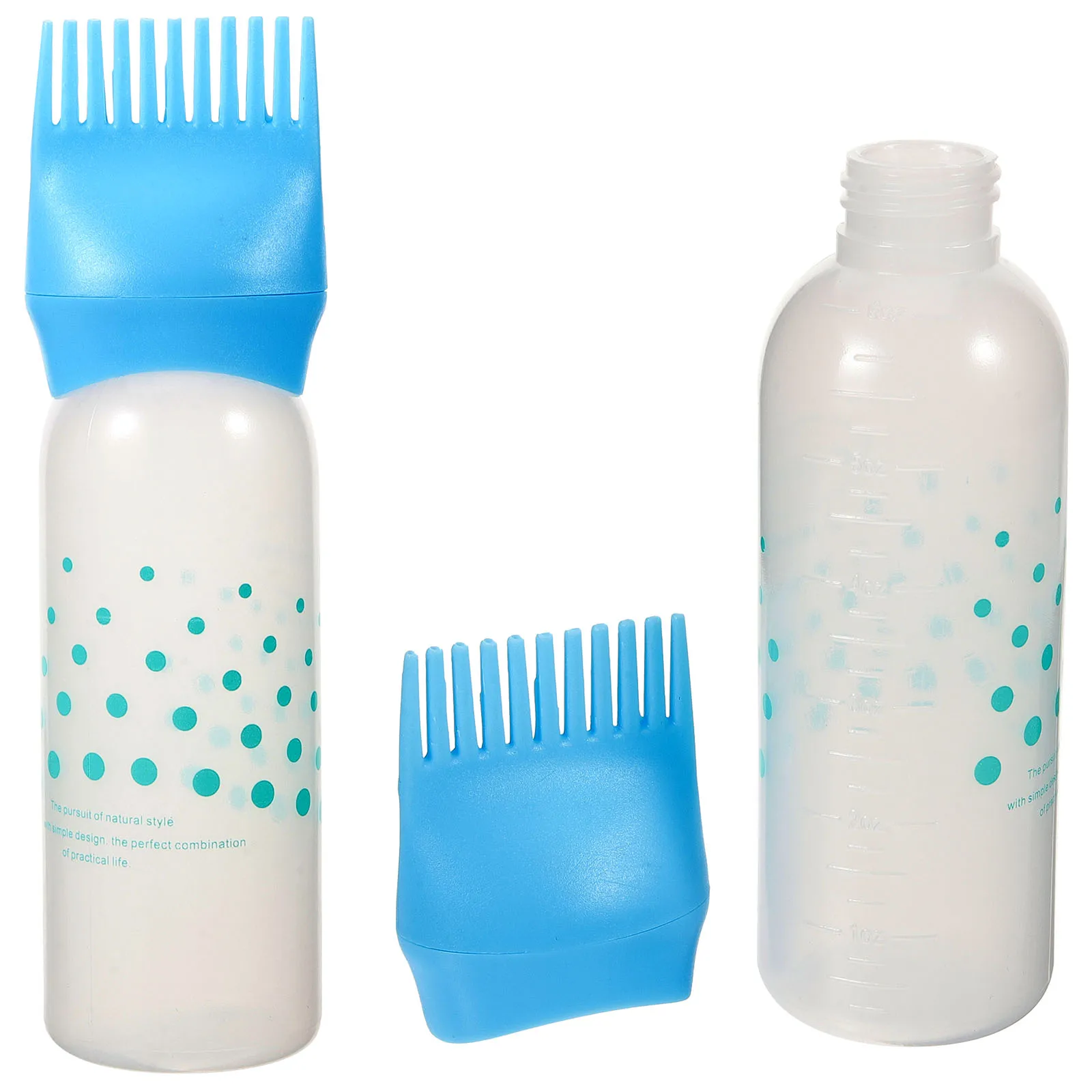 

2 pcs Dyeing Applicator Bottle Root Comb Bottle With Scale Hair Oil Applicator For Hair Coloring Reusable Lightweight Easy To