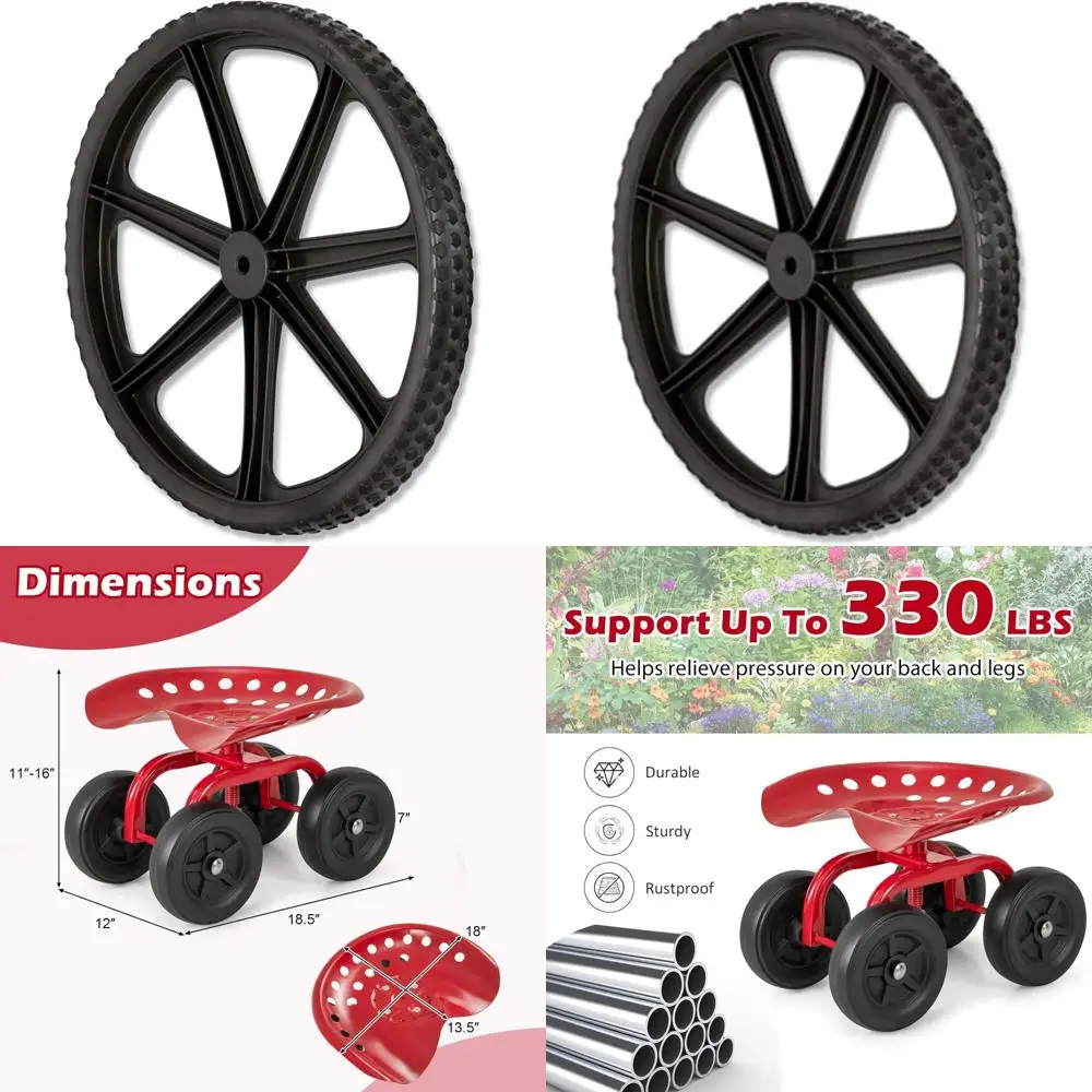 

Rubbermaid Commercial Grade Large Cart Replacement Wheel in Black