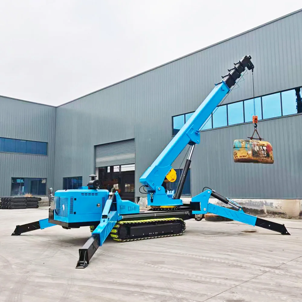 Free Shipping 360 Degree Heavy Lift Crawler Crane Spider 14ton 10 Ton Mobile Telescopic Boom Crane Wireless Radio Remote Control