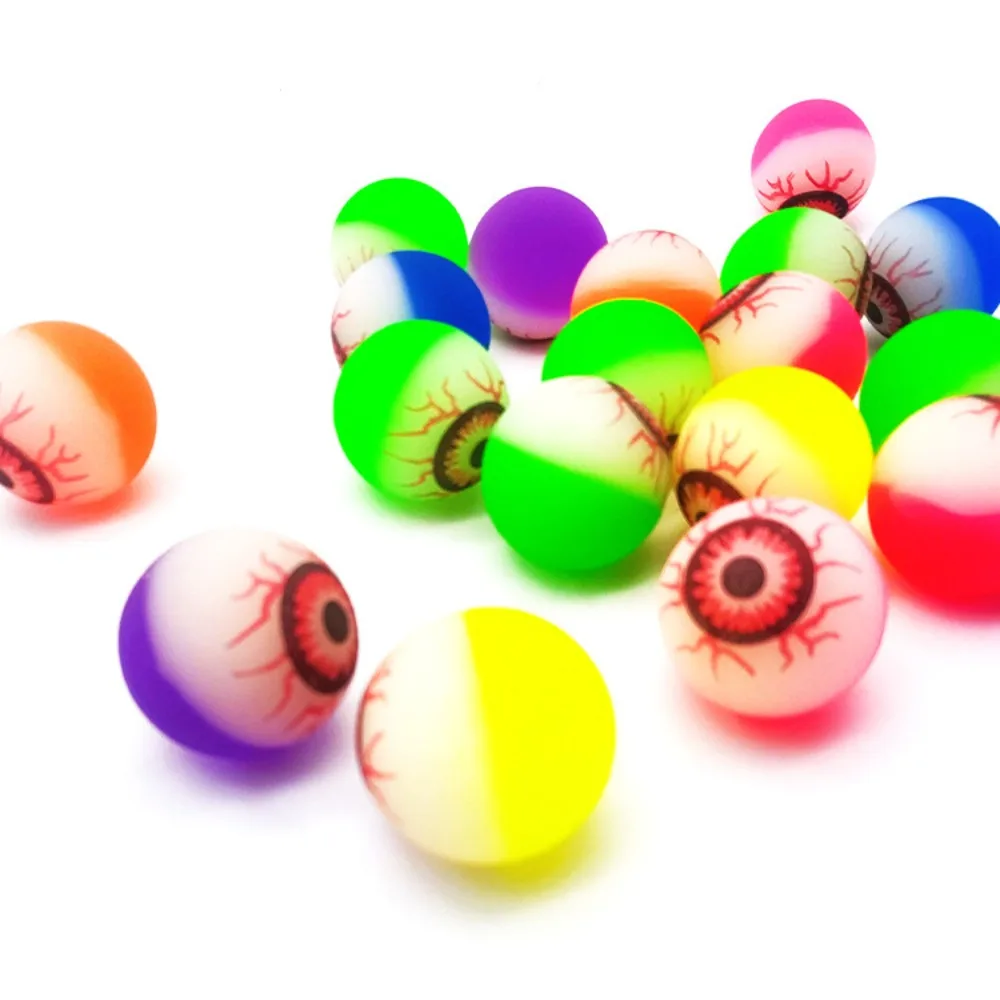 10Pcs Eye Ball Bouncy Eyeball Horror Demon Eye Glowing Doll Bouncy Ball Multicolor Children Toy Halloween Terror Prop