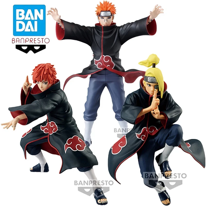 Em estoque original banpresto dor & sasori & deidara naruto anime figura de ação modelo ornamentos caixa brinquedos presente genuíno