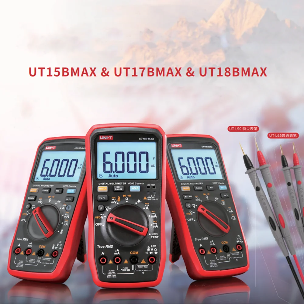 UNI-T UT15BMAX&UT17BMAX&UT18BMAX True RMS Digital Multimeter VFD Anti-interference Mistest Protection