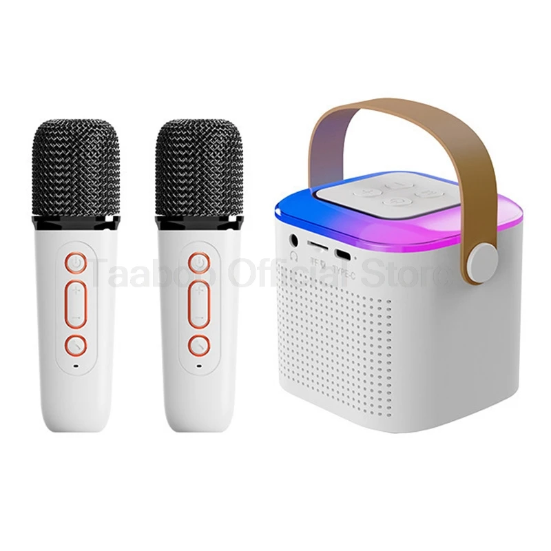 

Mini Karaoke Speaker with 1-2 Wireless Microphone Outdoors Portable Speaker for Gaming Home Karaoke Holiday Party Birthday Gifts