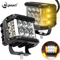 NLpearl-luz LED de trabajo de 4 "", doble cara, lámpara estroboscópica blanca y ámbar, luz intermitente todoterreno para coche, camión, camioneta, barco, Suv
