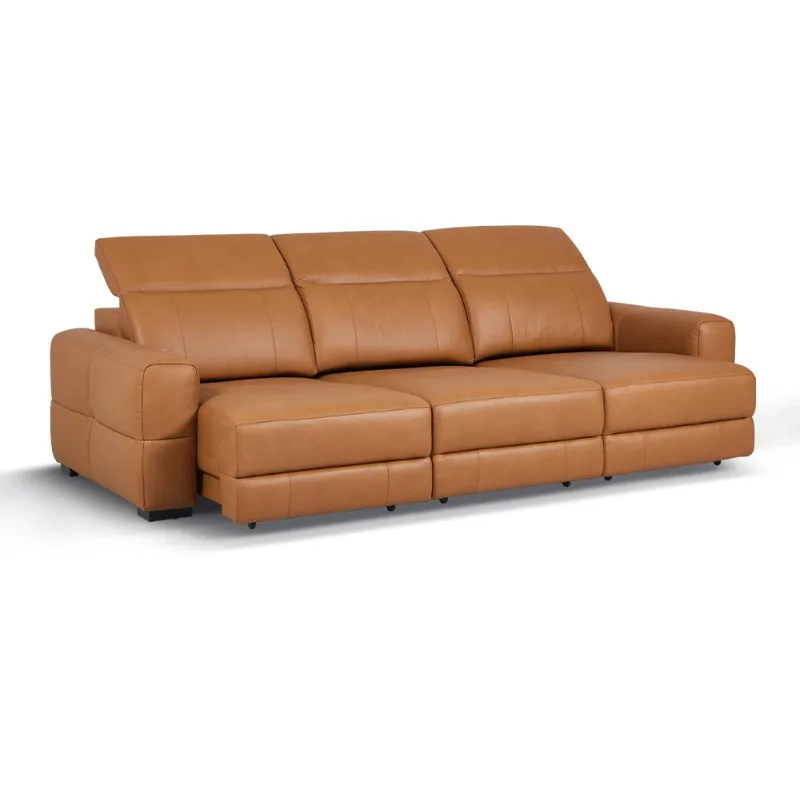 New design wireless remote control leather sofa 3 seats living room set electric sofa bed