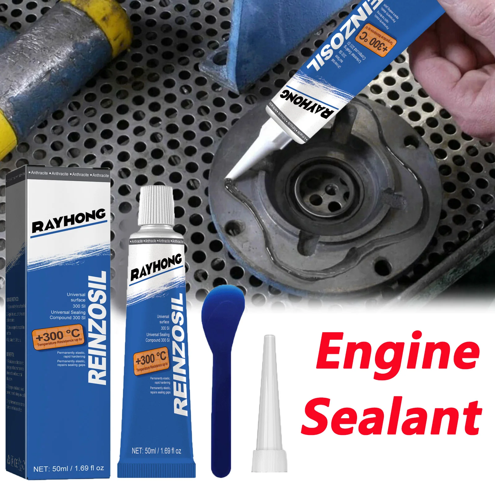 50ml Super Engine Sealant Car High Temperature Black RTV Silicone Gasket Maker Auto Glue Motor Gap Seal Gasket Repair Filler Set