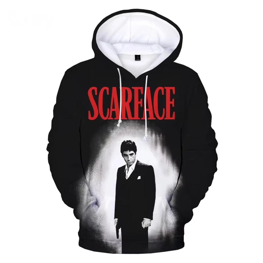 Men Hoodies Movie Scarface 3d Print Hoodie Men Women Fashion Long Sleeve Graphic Hoodie Sweatshirt Oversized Coat Women Sweats view 4
