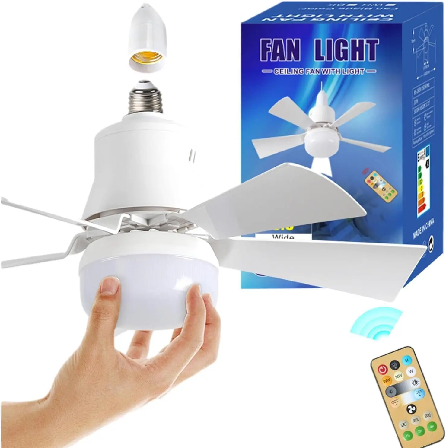 

NEW 30w Ceiling Fan With Remote Control E26 / E27 Dimmable LED Fan Lamp 3 Wind Speed Small Silent Ceiling Fan Time