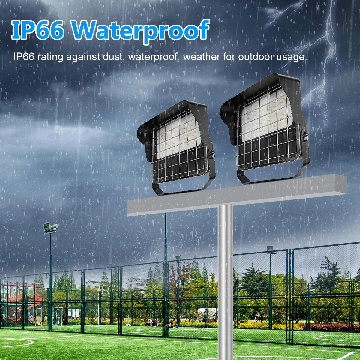 LED Stadium Flood Light IP66 ETL CE 5 Years Warranty Power CCT Photocell 100W 200W for Basketball Tennis Court Outdoor