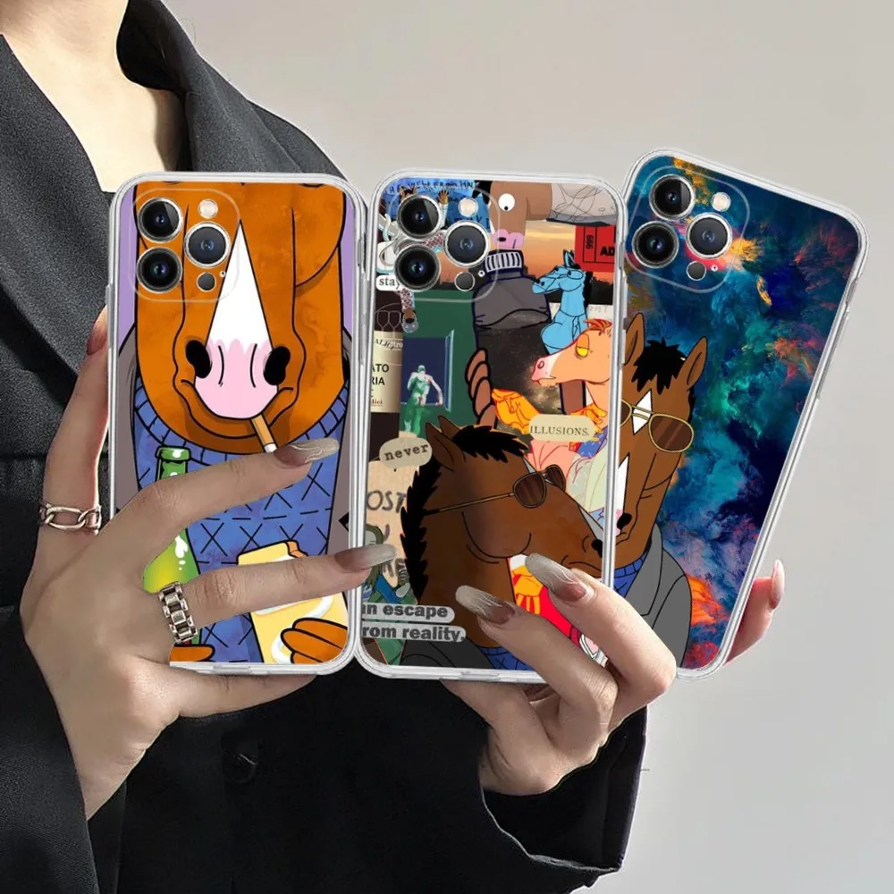 Cartoon B-BoJack Phone Case For iPhone 15 14 13 12 Mini 11 Pro XS Max X XR SE 6 7 8 Plus Soft Silicone Cover