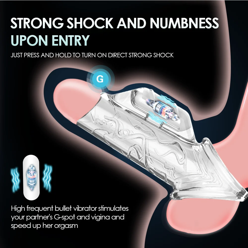 ملحقات كم القضيب الواقي الذكري توسيع الذكور تأخير الهزاز البظر مدلك خاتم الديك تهتز غطاء القضيب الجنس لعب للرجال