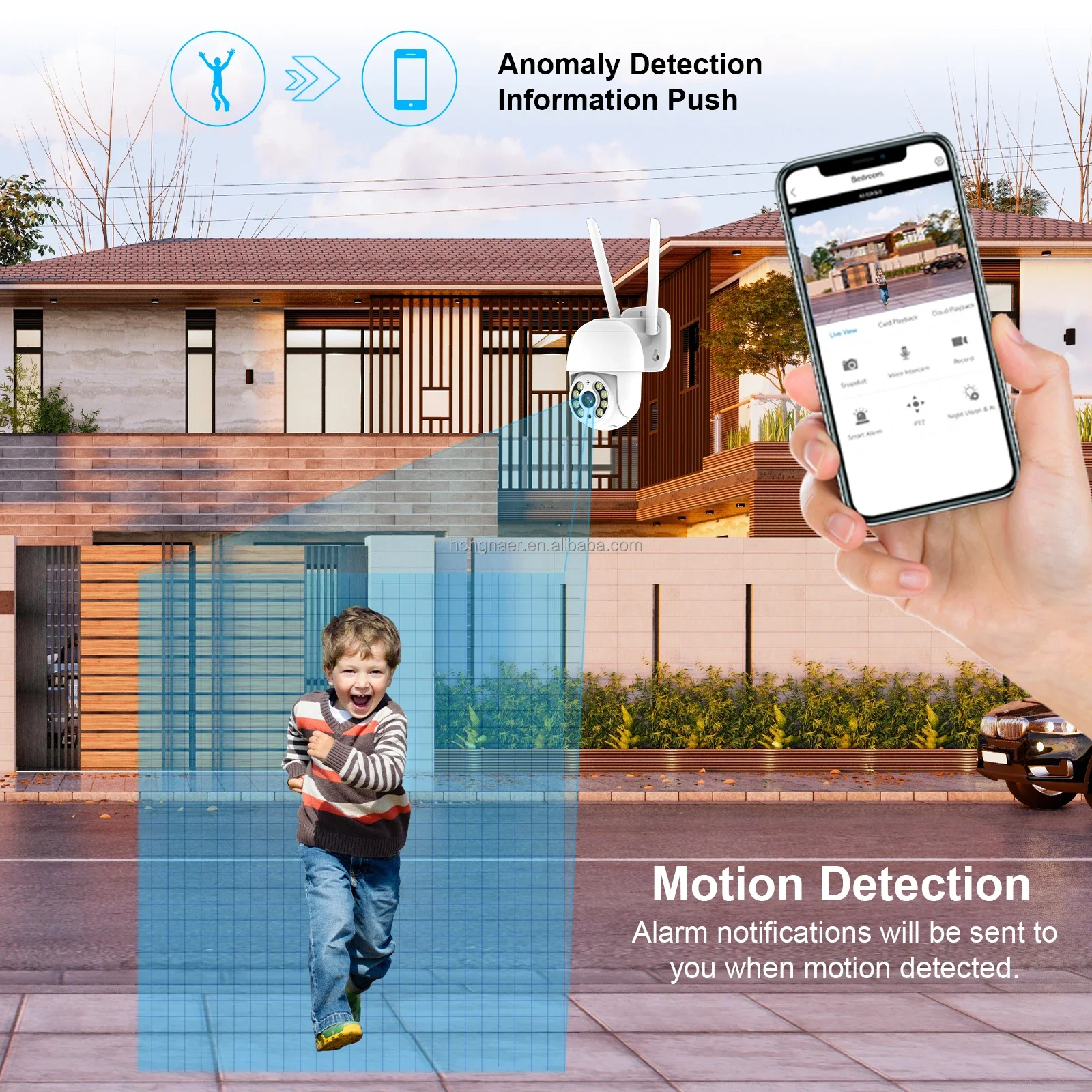 2026 Hongnaer 3MP 4 Channel WiFi Home IP 10.1" LCD NVR CCTV Kit Wireless Security Camera System Set ICSee Video Surveillance Sys view 3