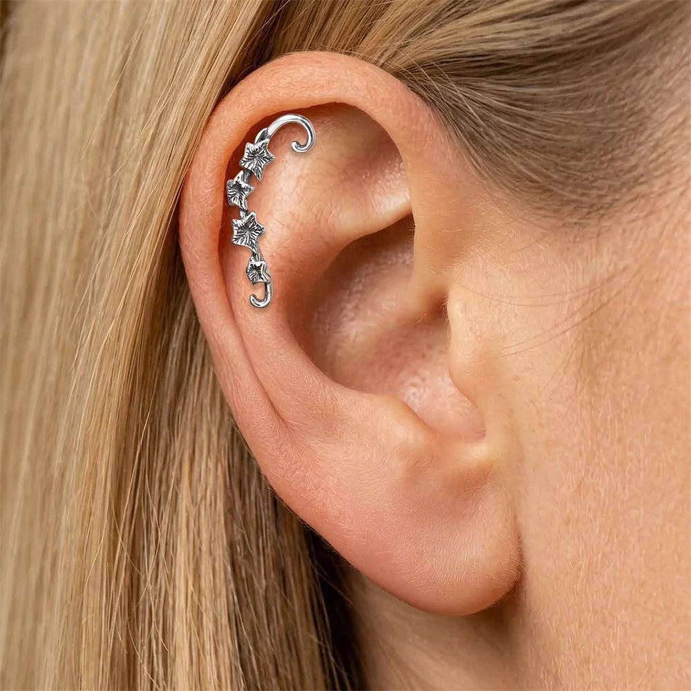 CANNER 1 Stück 925 Sterling Silber Gotischer Blumen-Ohrstecker für Damen, Europa und Amerika, Vintage-Ohrstecker, Geschenk – Detail 12