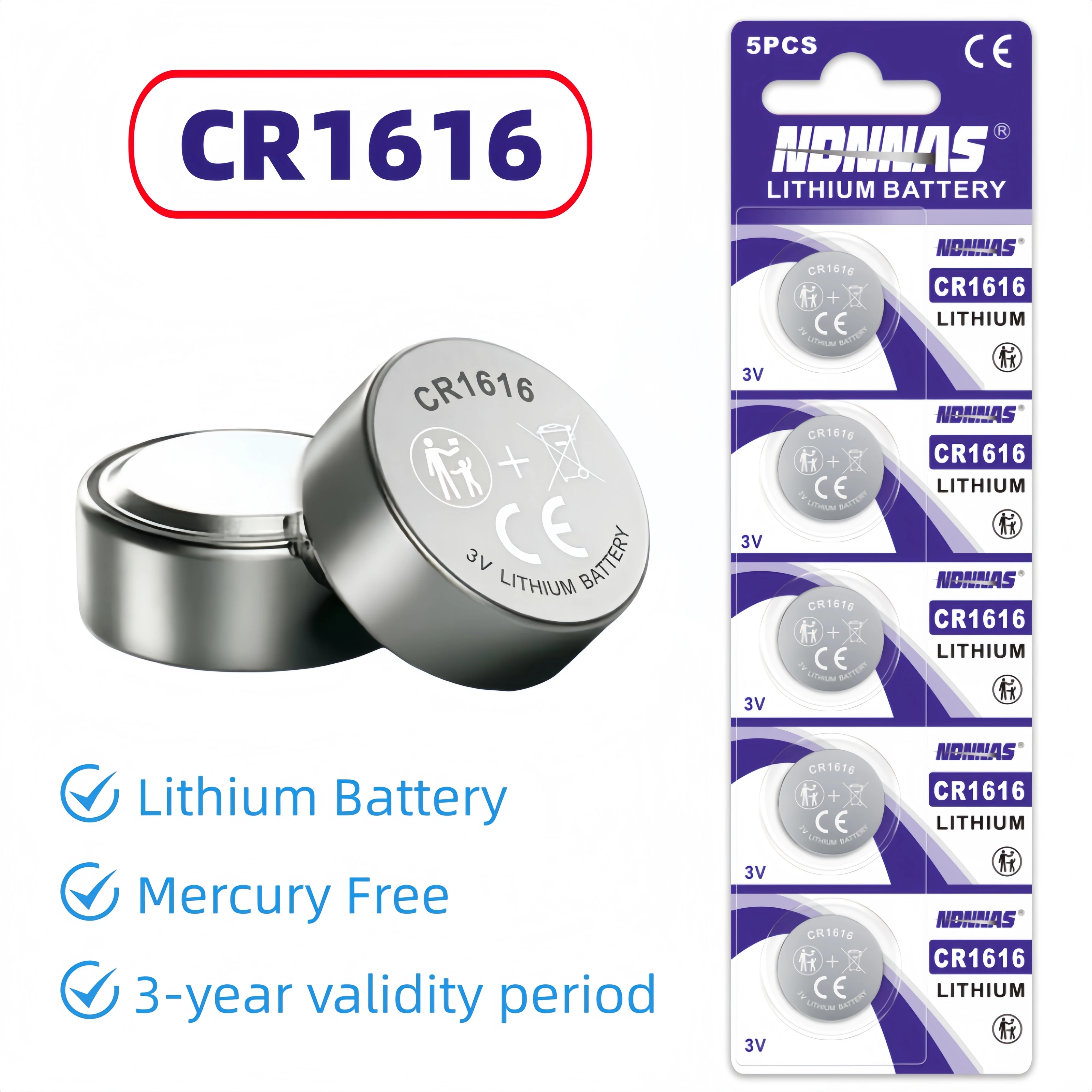 2-35pcs CR1616 DL1616 3V Lithium Battery 50mAh High-quality, Used for Car Remote Keys, Electronic Scales, Watches Button Cell