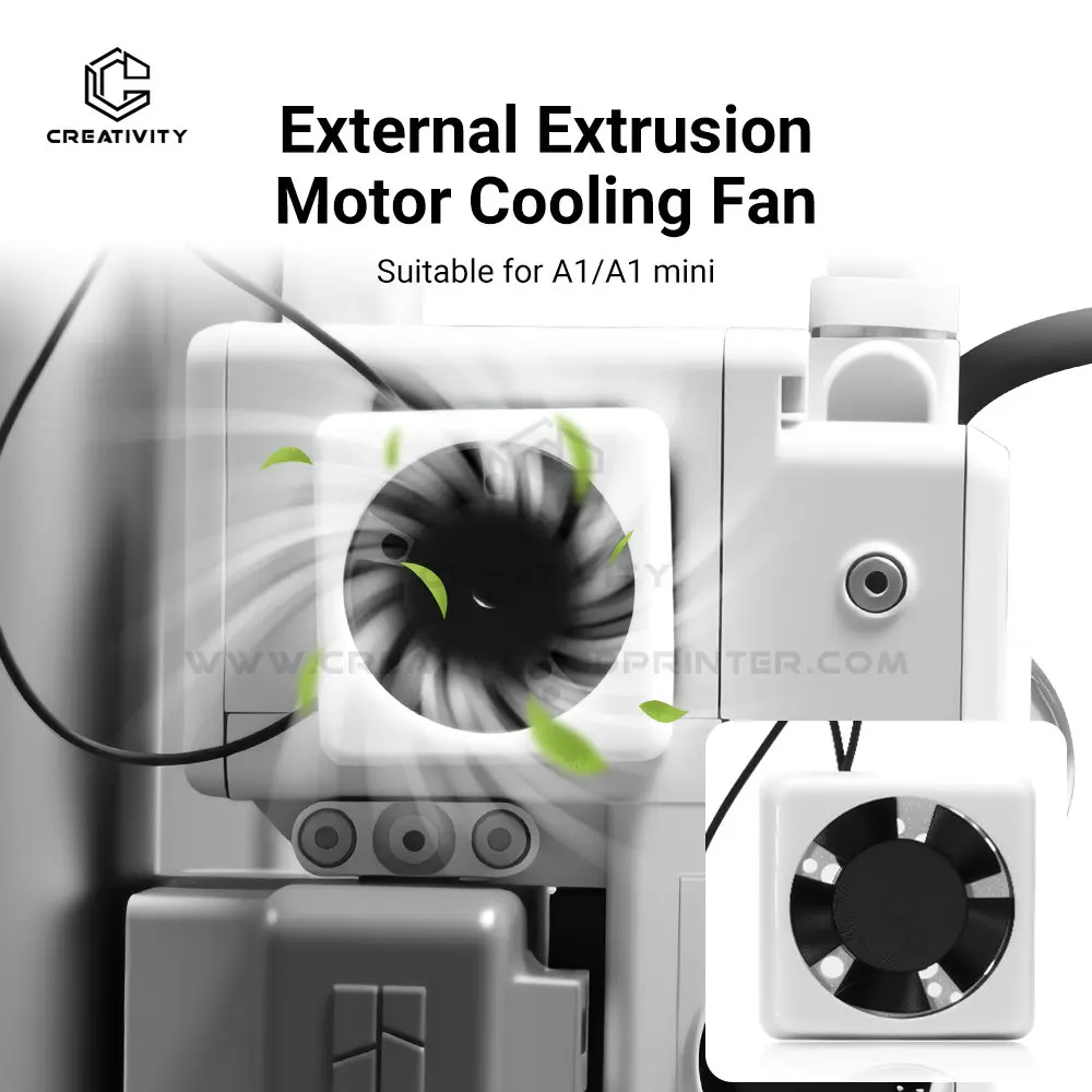 Extrusion Motor Cooling Fan Kit for Lab A1 A1 Mini Auto Start-stop High-efficiency Silent Fan for A1 A1Mini 3D Printer Accessory