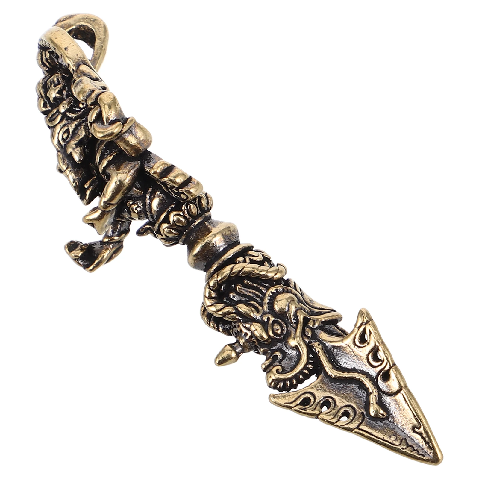 

Brass Vintage Tibetan Vajra Pestle Pendant Buddhist Protection Amulet Phurba Dorge Meditation Prayer Decoration