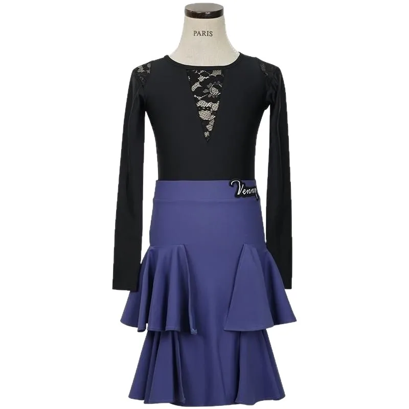 Autunno e inverno nuovi abiti da ballo latino per bambini abiti a maniche lunghe abiti da pratica