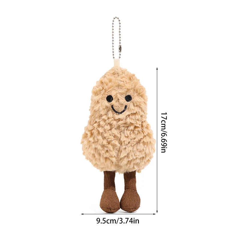 LLavero de muñeco de peluche suave de pequeño cacahuete, colgante de bolsa de Animal de dibujos animados, juguetes para niños, llaveros de coche, joyería colgante para hombres y mujeres