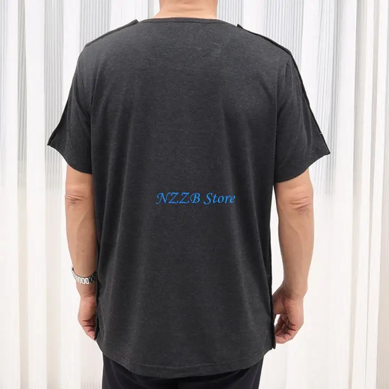 

T21F Post Surgeries Recovery Shirt Chemo Port Access Shirt Dialysis Chemo Clothing