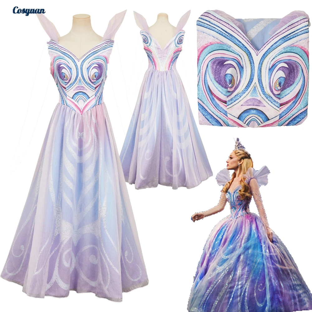 

2025 Movie Wiked 2 Cosplay Witch Glinda Dresses Women Clothes Party Disguise Roleplay Halloween Costume Carnival Outfits Suits