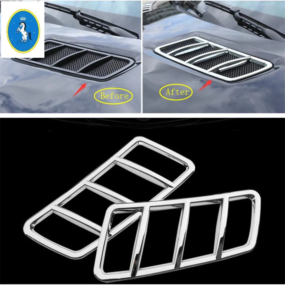 Front Head Hood Air Conditioning Vent Outlet Frame Cover Trim Fit For Mercedes-Benz GLE W166 / Coupe 2015 2016 ABS Accessories