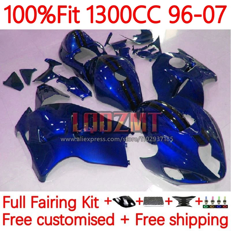 Glossy Blue Injection For SUZUKI Hayabusa GSXR 1300 GSXR1300 1996 1997 1998 1999 2000 2001 2002 03 04 05 06 07 Fairing 171No.0