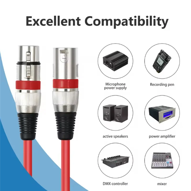 

B24B 1M XLR Cable Stage Light Cable 3Pin XLR Male To Female For Moving Head Light Spotlight Par Light Microphone Mixer
