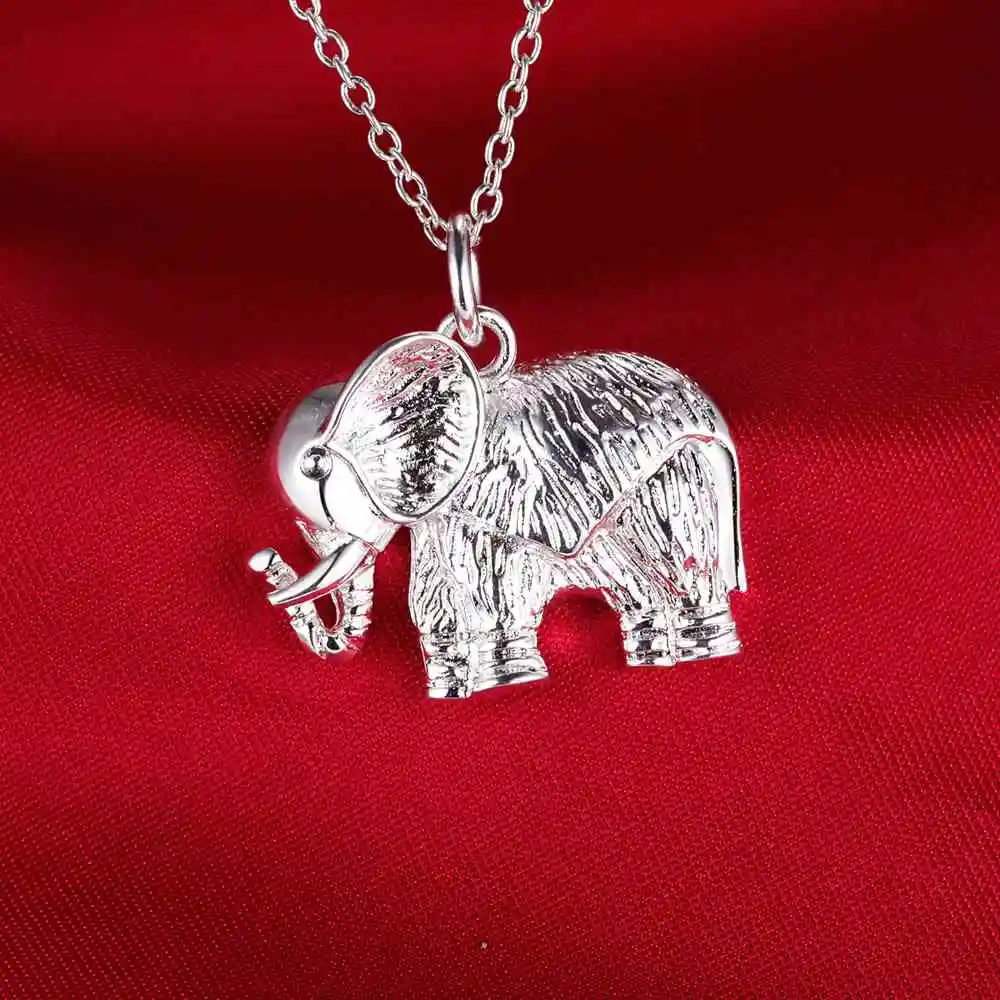 925 Silber Halskette mit Elefanten-Anhänger für Damen, Sterling-Silber, Hochzeitsschmuck, luxuriöse Mode, feine Accessoires, hochwertiges Geschenk