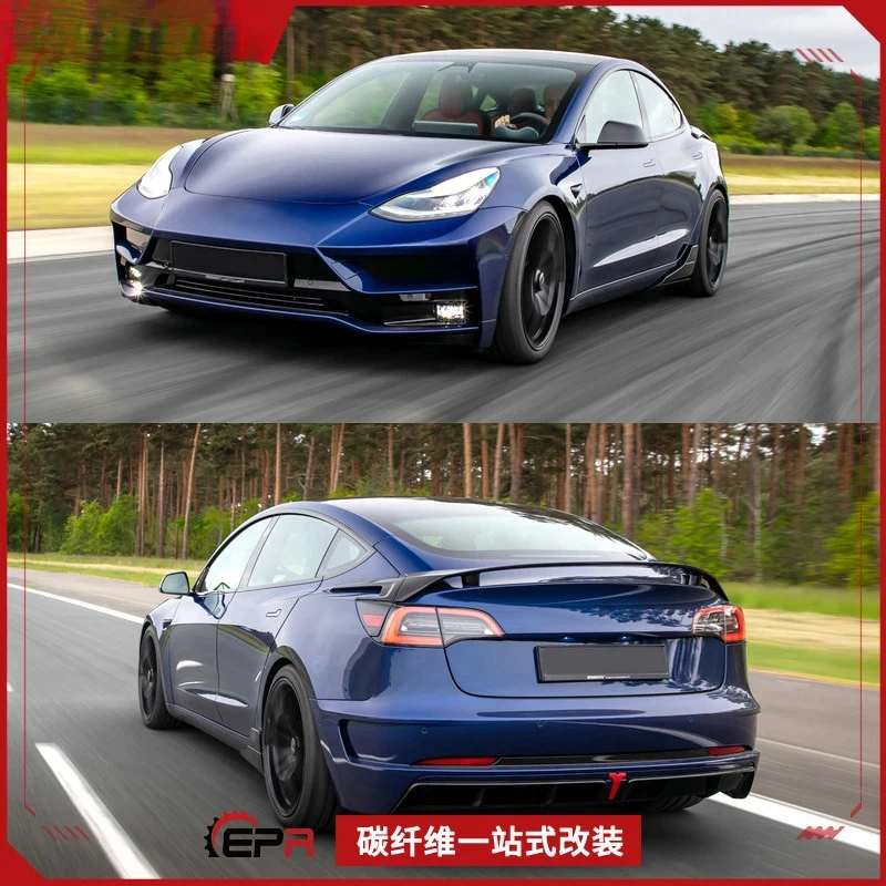 For Tesla Model 3 Full Body Kit Startech-Style (Front Bumper/Side Skirts/Rear Diffuser)