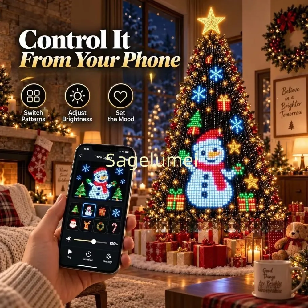 400Leds 1.8/2.1/2.4Meters Smart Christmas Tree Lights - Change Your Tree from Your Phone, Addressable LEDs Create 200+ Patterns